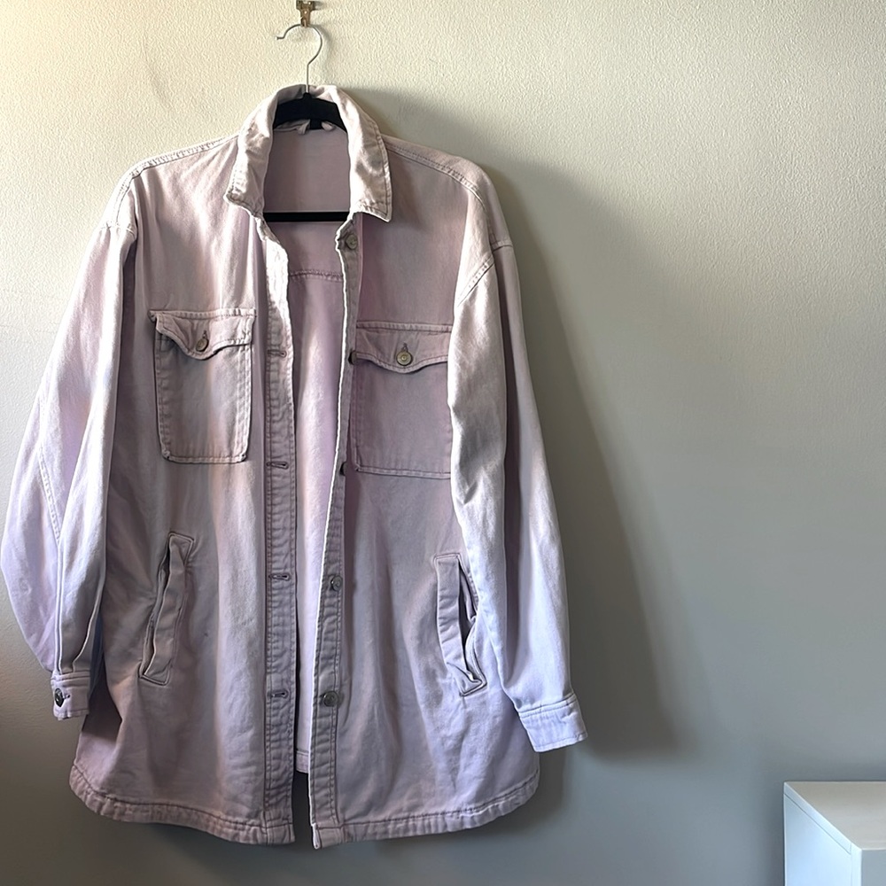 H&M Lavender Jean Jacket Oversized Fit